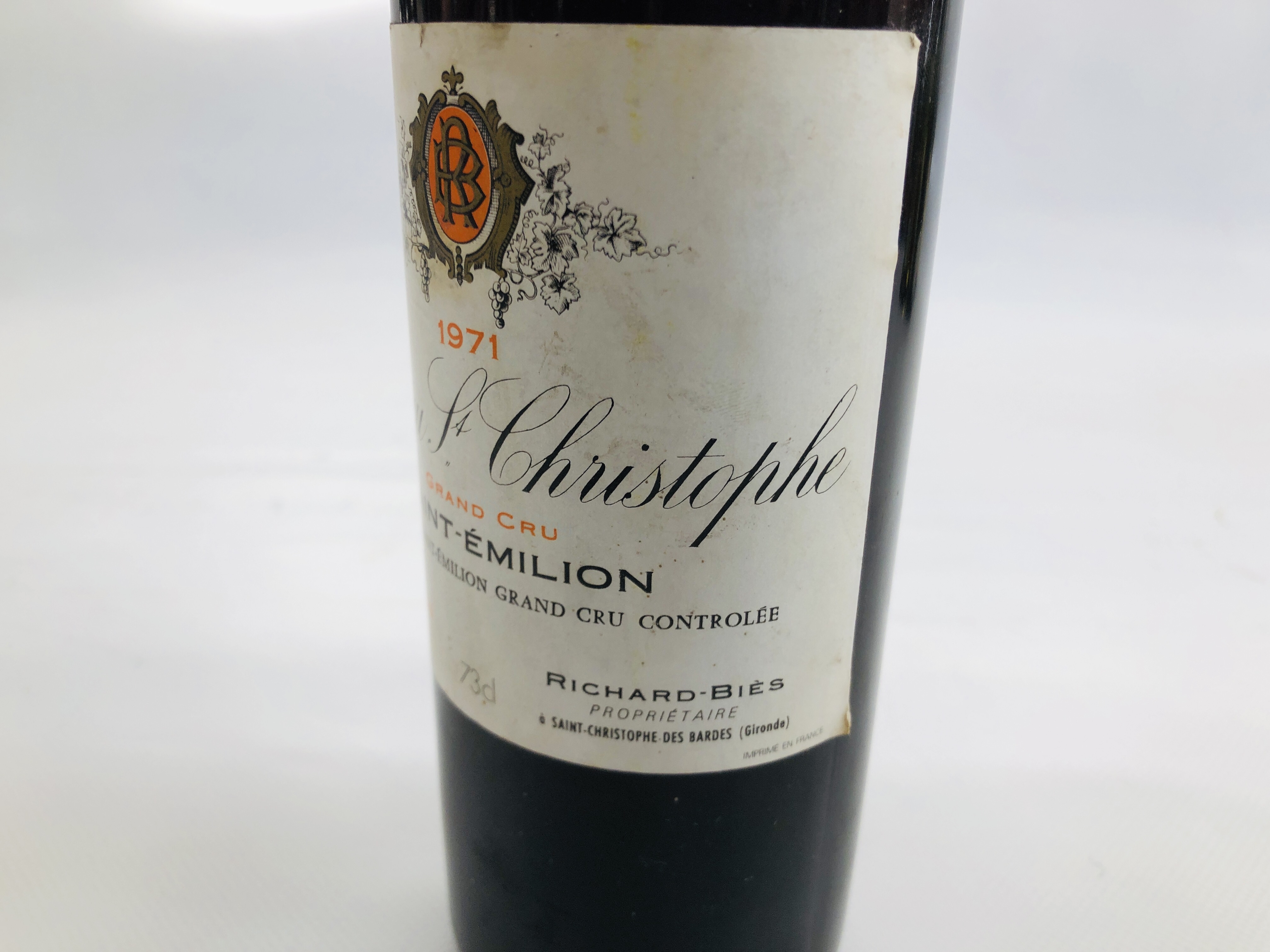 1971 CHATEAU ST. CHRISTOPHE GRAND CRU SAINT-EMILION. - Image 3 of 4