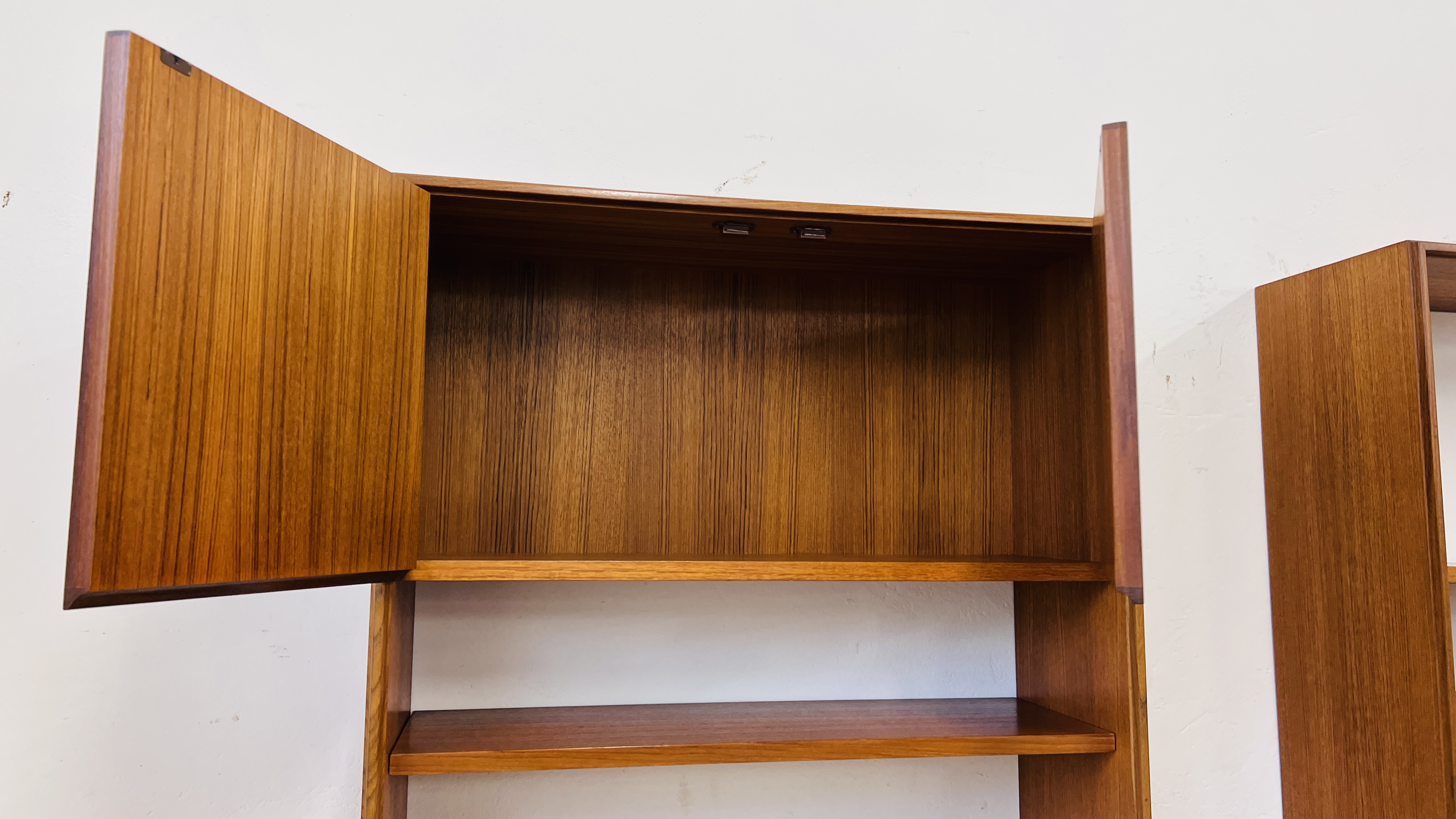 TWO G PLAN TEAK WALL UNITS, EACH W 76CM, D 46CM, H 199CM. - Image 7 of 11