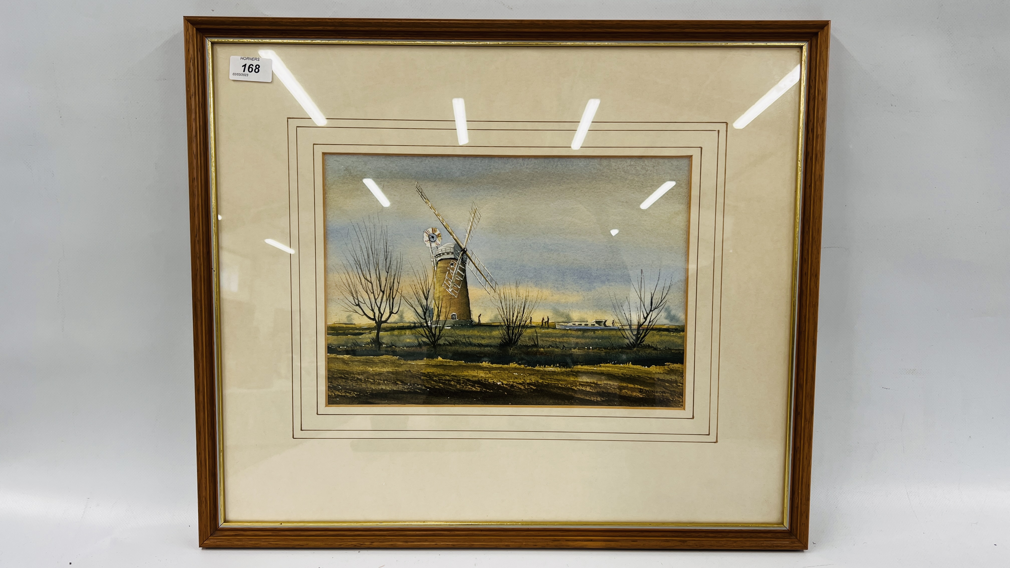 AN ORIGINAL FRAMED WATERCOLOUR "HAWSEY MILL" BEARING SIGNATURE D. WINCUP, W 34CM A H 23.5CM. - Image 3 of 6