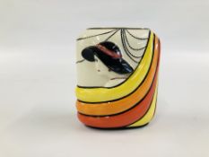 A RARE DECO LADY POTTERY VASE STAMPED OLD ELGRAVE POTTERY SIGNED LORNA BAILEY H 12CM.