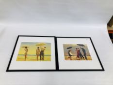 A PAIR OF FRAMED AND MOUNTED JACK VETTRIANO PRINTS.