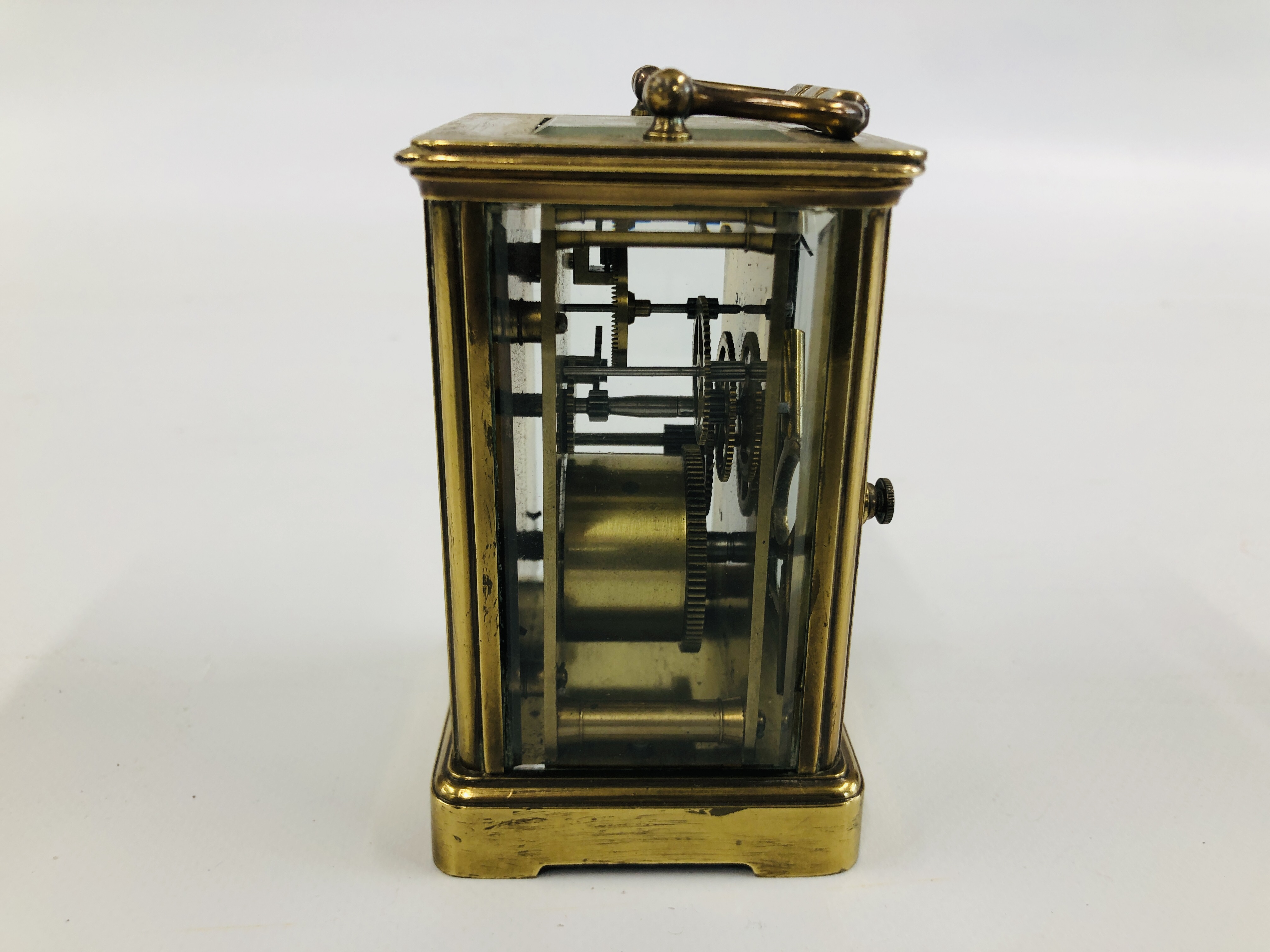 A VINTAGE BRASS CARRIAGE CLOCK H 11CM. - Image 3 of 4