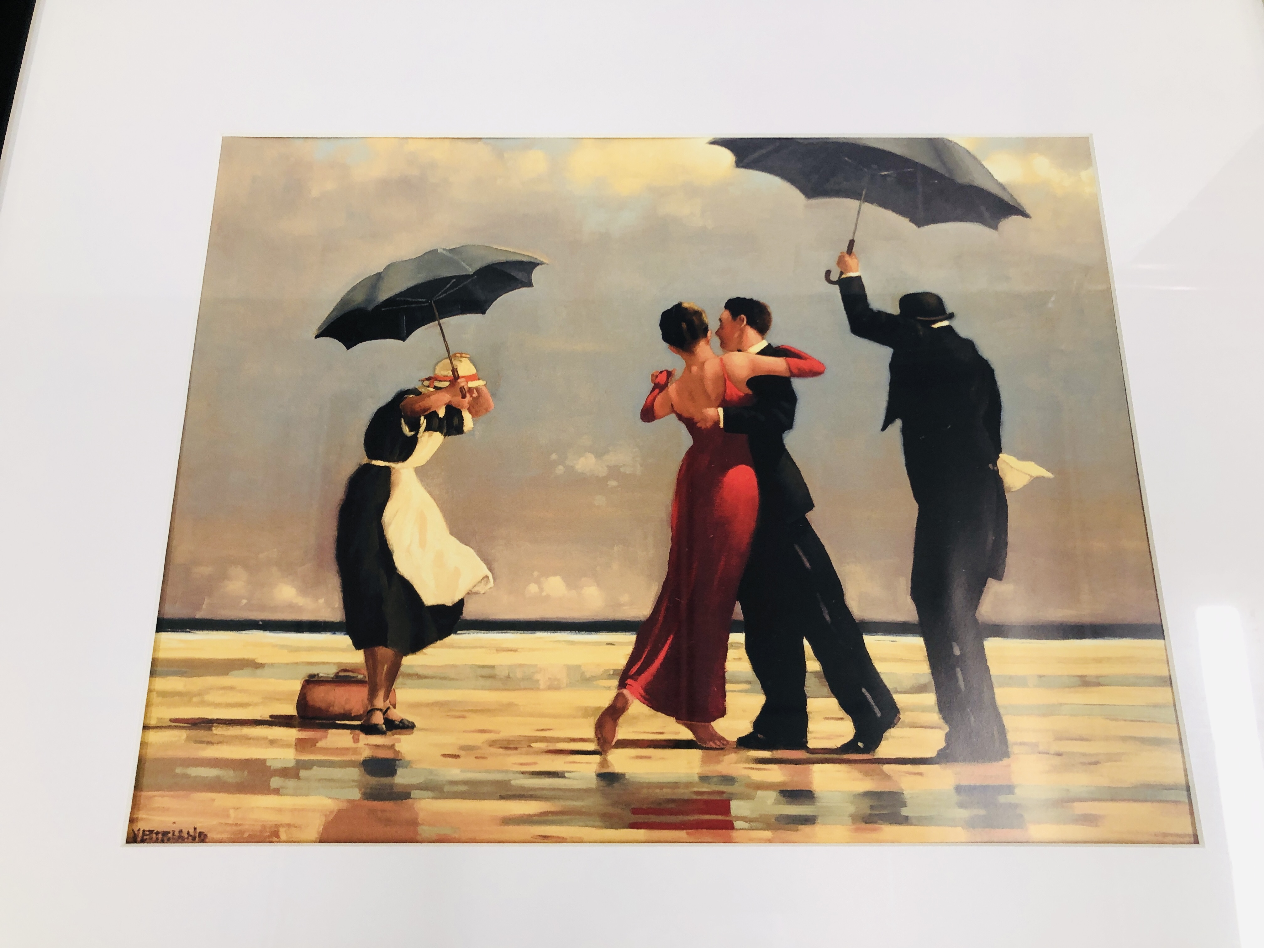 A PAIR OF FRAMED AND MOUNTED JACK VETTRIANO PRINTS. - Image 2 of 4