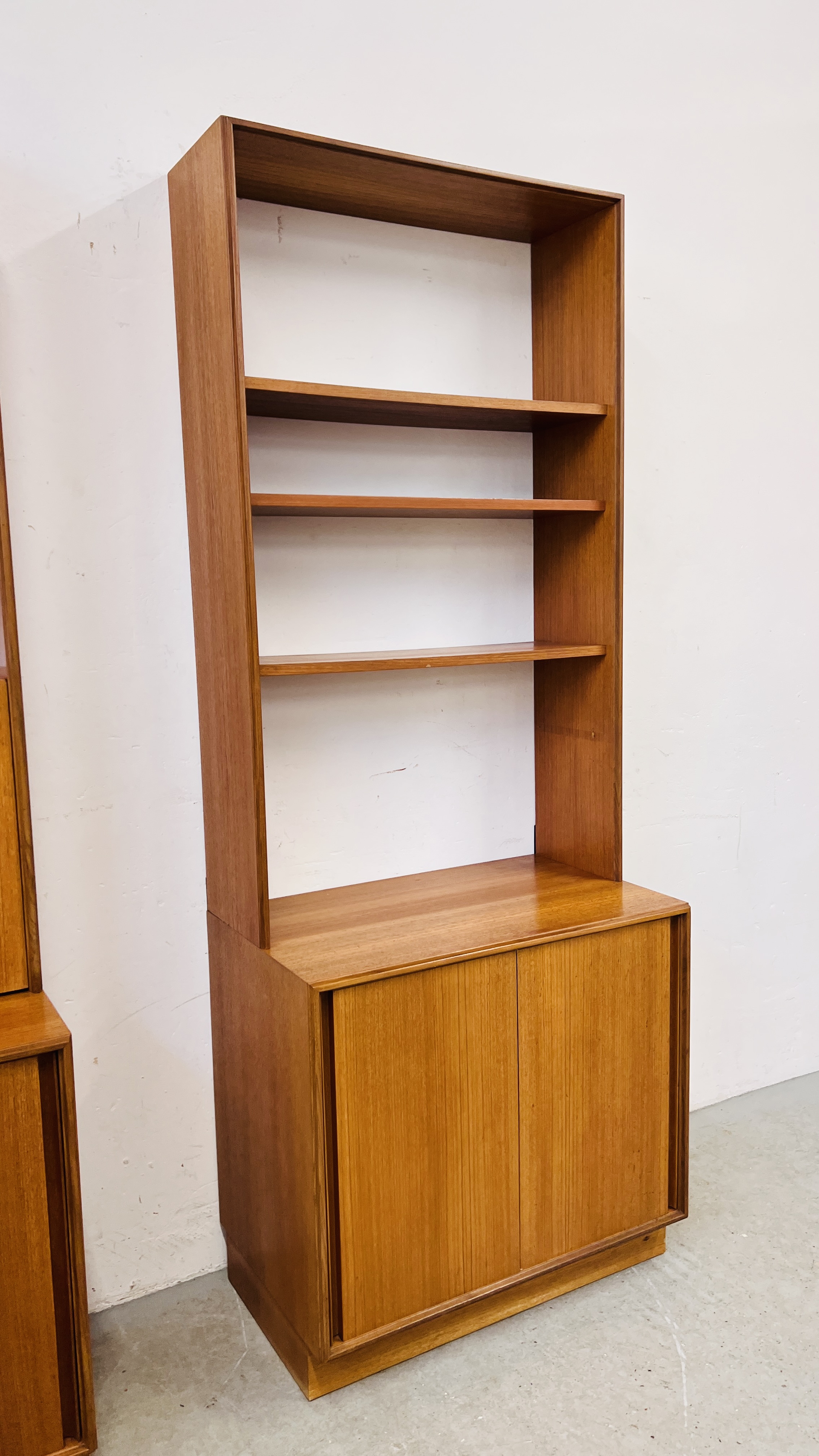 TWO G PLAN TEAK WALL UNITS, EACH W 76CM, D 46CM, H 199CM. - Image 10 of 11