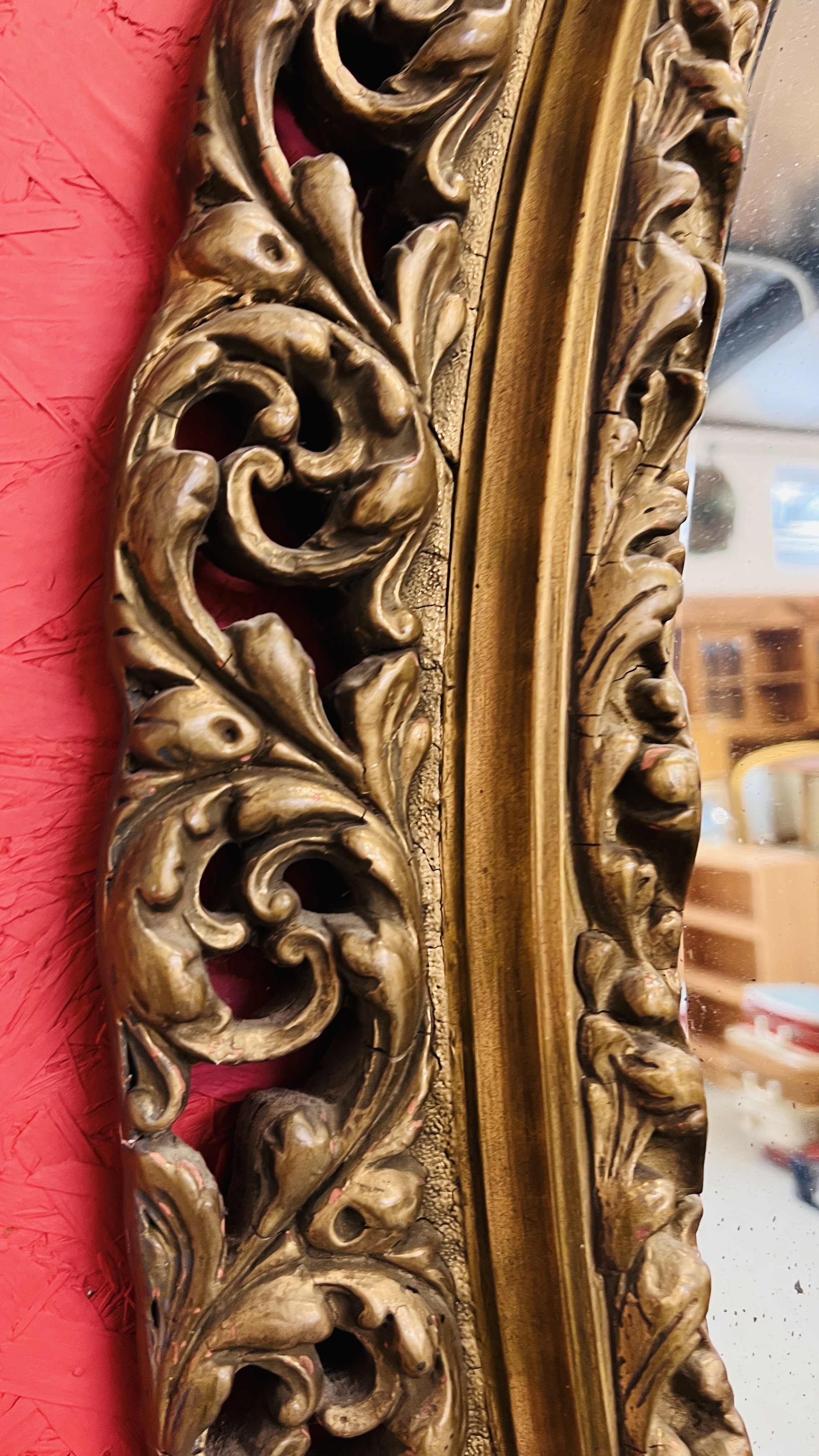 A C19TH GILT OVAL WALL MIRROR, 110CM HIGH. - Image 2 of 7