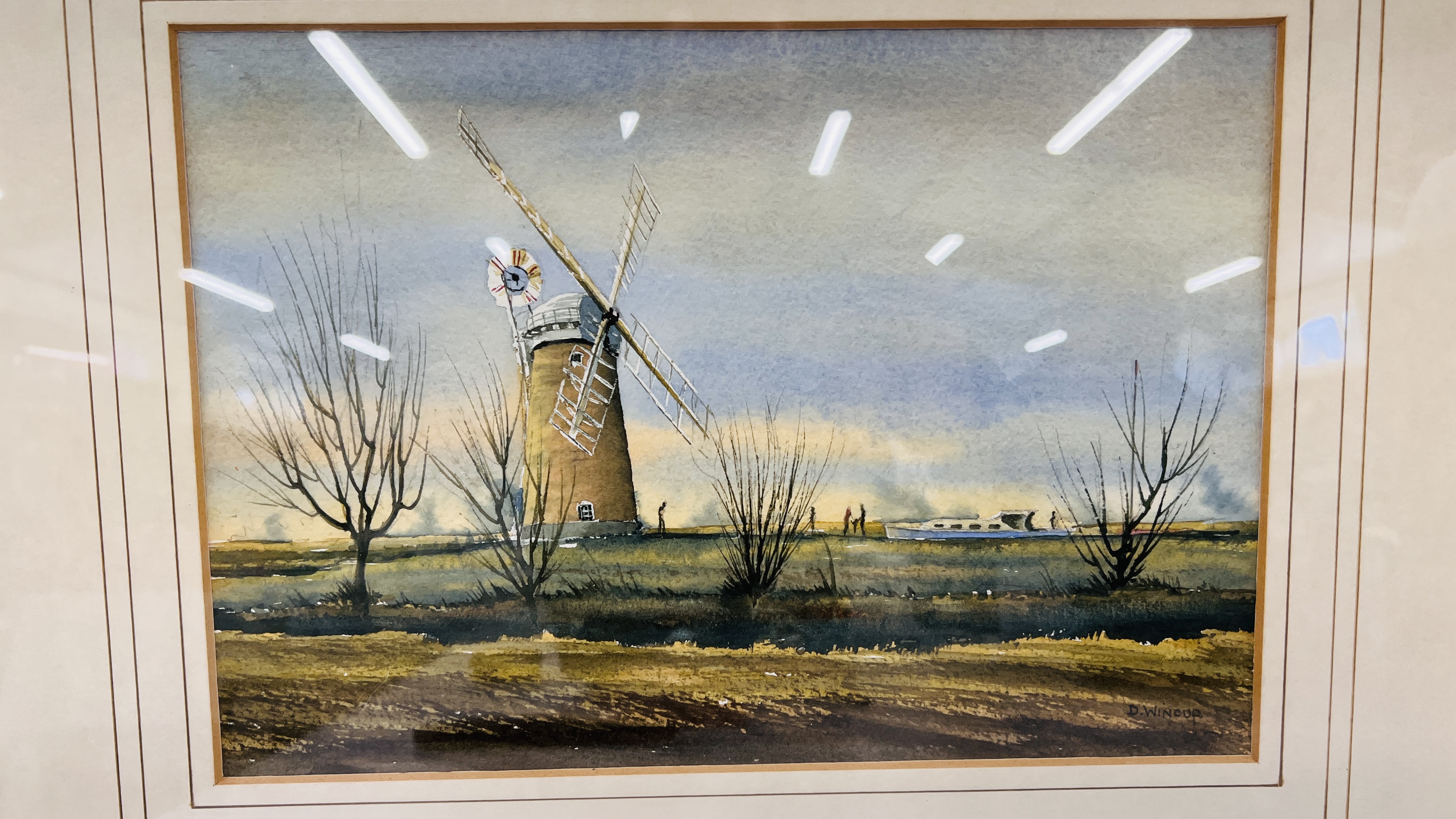 AN ORIGINAL FRAMED WATERCOLOUR "HAWSEY MILL" BEARING SIGNATURE D. WINCUP, W 34CM A H 23.5CM. - Image 4 of 6