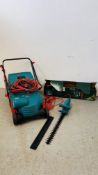 BOSCH ALR900 ELECTRIC GARDEN SCRARIFIER COMPLETE WITH COLLECTOR AND BOSCH AHS 50-16 ELECTRIC HEDGE