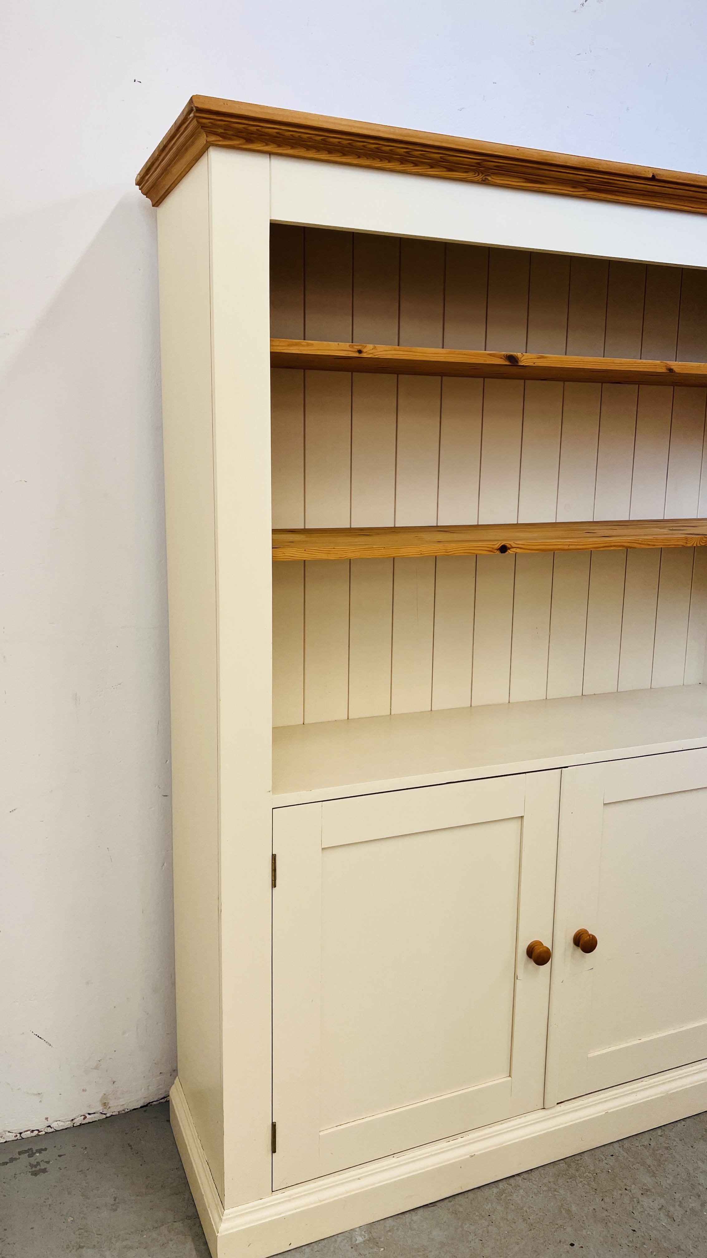 A MODERN OPEN BOOKCASE WITH DOUBLE CUPBOARD BELOW, W X 127CM. X D 38CM. X H 169CM. - Image 6 of 8