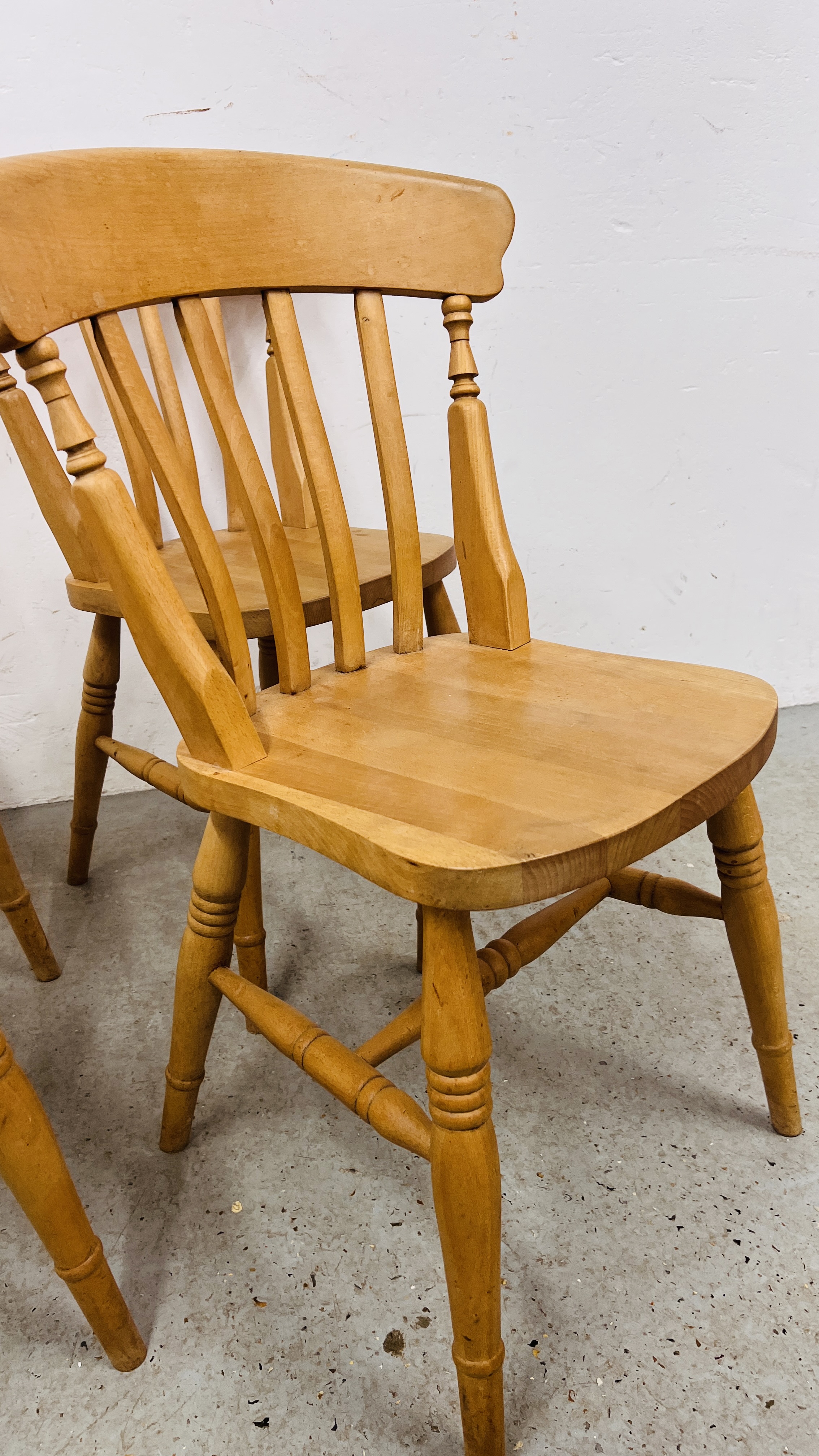 SET OF FOUR MODERN BEECHWOOD KITCHEN CHAIRS. - Image 6 of 8