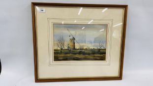 AN ORIGINAL FRAMED WATERCOLOUR "HAWSEY MILL" BEARING SIGNATURE D. WINCUP, W 34CM A H 23.5CM.