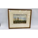 AN ORIGINAL FRAMED WATERCOLOUR "HAWSEY MILL" BEARING SIGNATURE D. WINCUP, W 34CM A H 23.5CM.