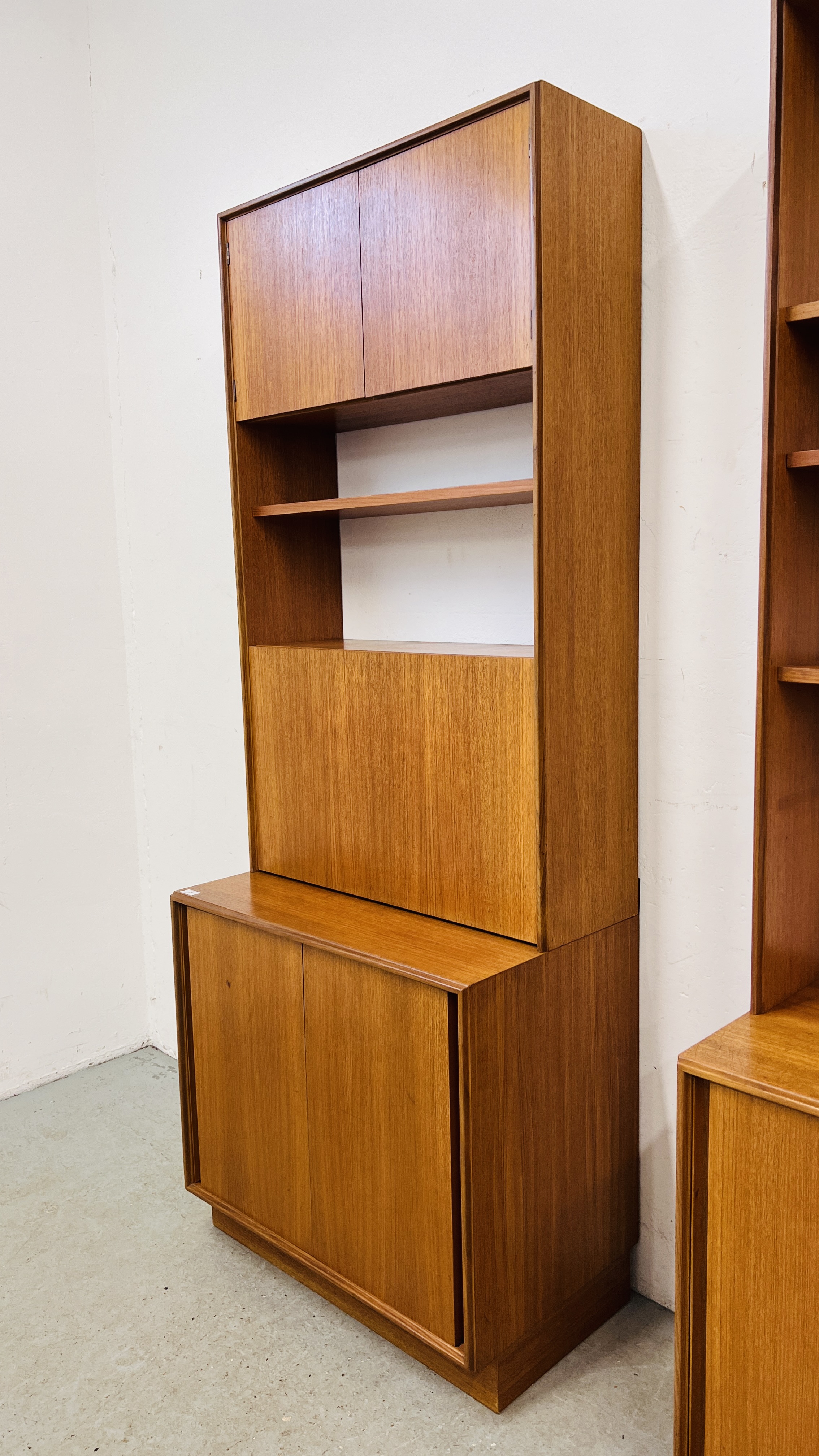 TWO G PLAN TEAK WALL UNITS, EACH W 76CM, D 46CM, H 199CM. - Image 3 of 11