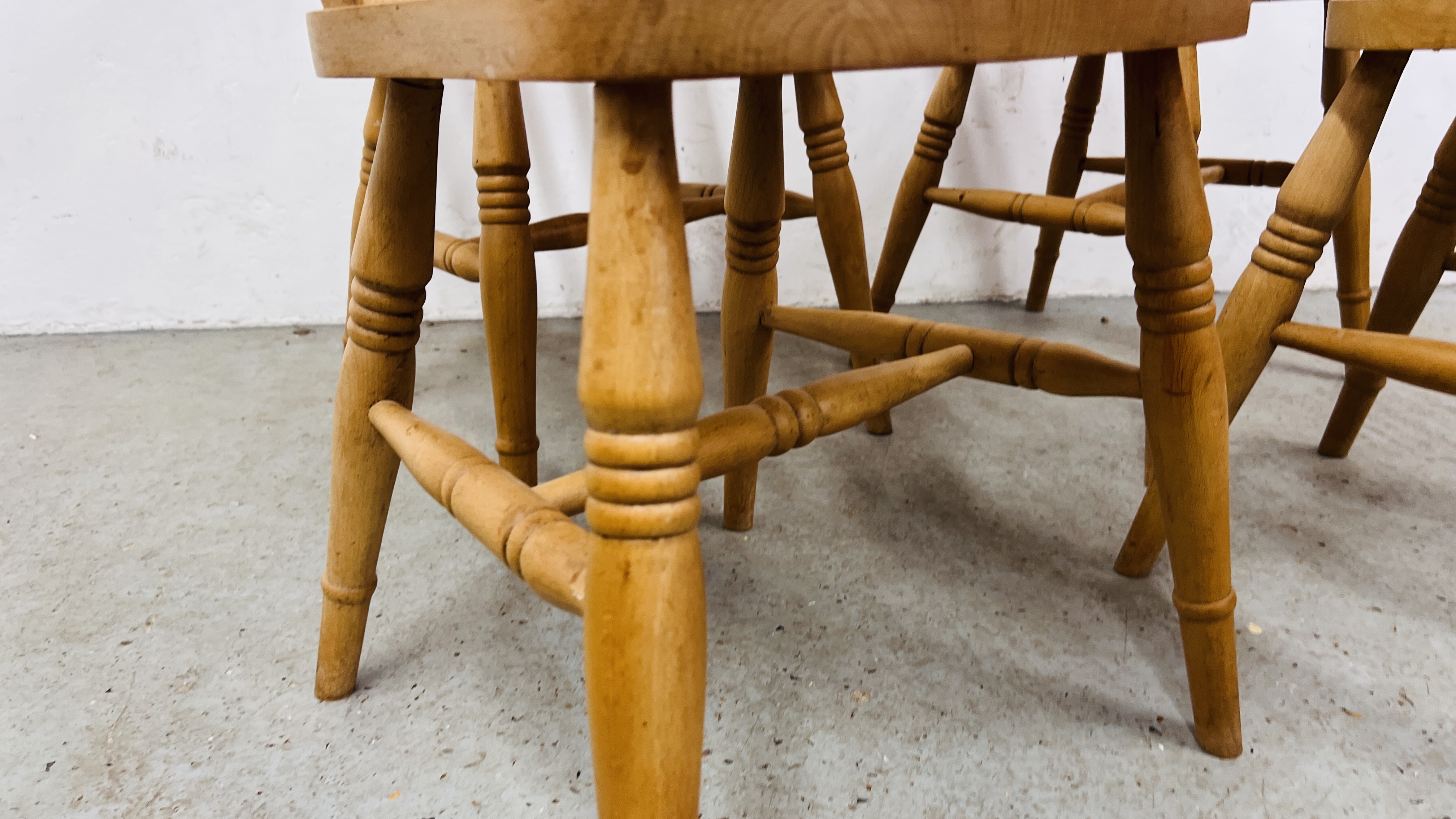 SET OF FOUR MODERN BEECHWOOD KITCHEN CHAIRS. - Image 5 of 8