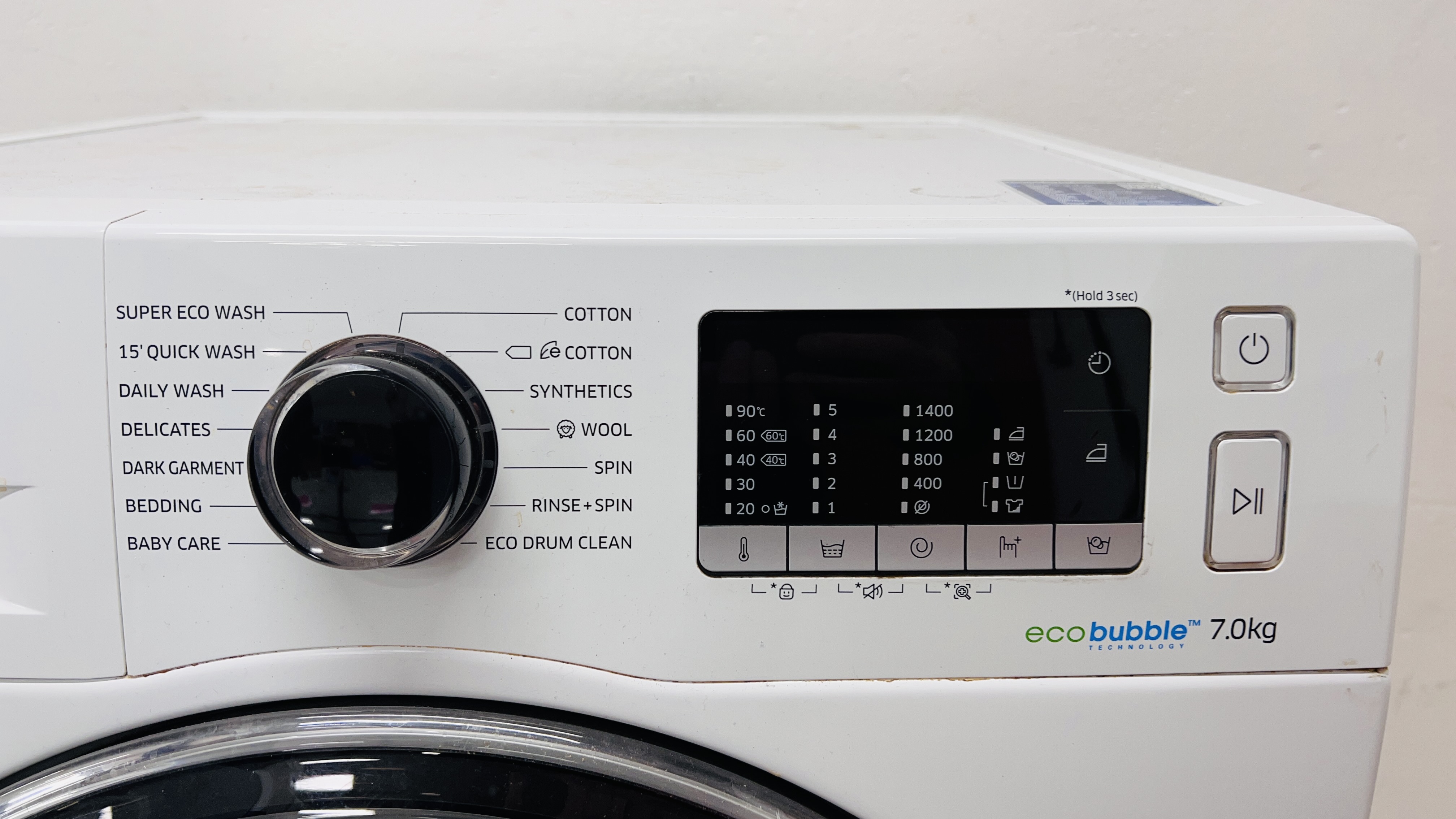A SAMSUNG ECO BUBBLE 7KG WASHING MACHINE - SOLD AS SEEN. - Image 2 of 8