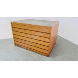 A BEECH WOOD PLAN CHEST,