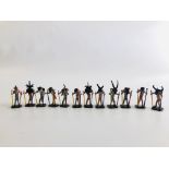 A GROUP OF 12 HAND PAINTED GROTESQUE ANIMAL LEAD FIGURES.