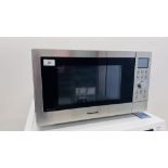 A PANASONIC STAINLESS STEEL FINISH INVERTER MICROWAVE OVEN - SOLD AS SEEN.
