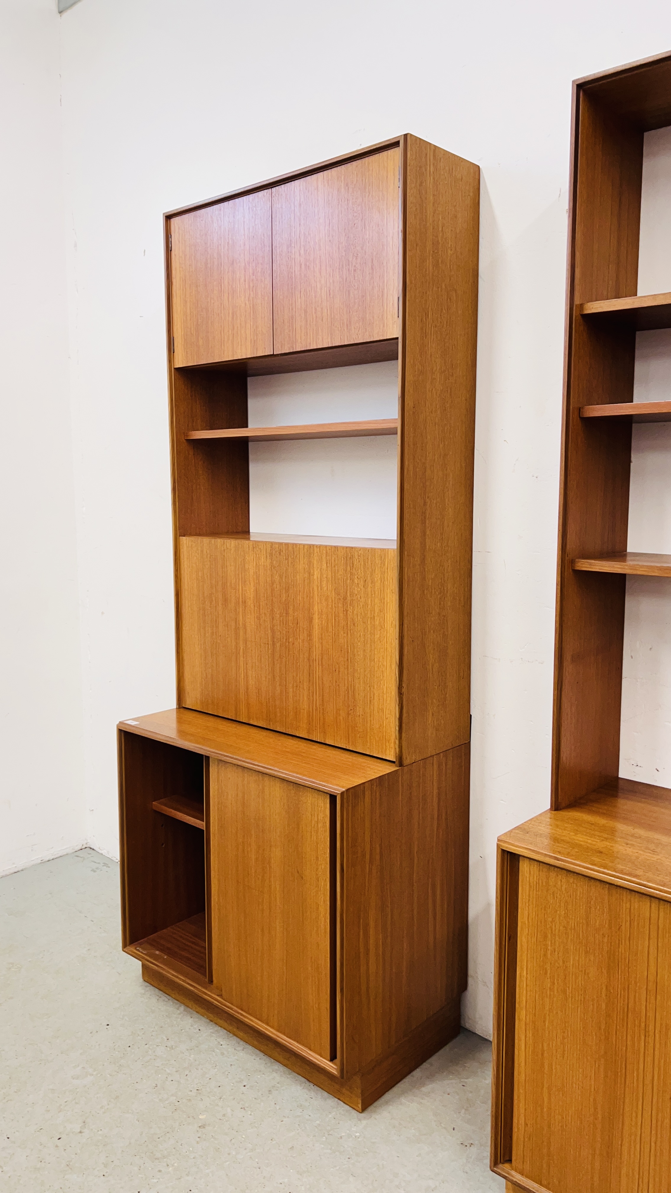 TWO G PLAN TEAK WALL UNITS, EACH W 76CM, D 46CM, H 199CM. - Image 11 of 11