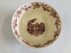 A LARGE WEDGEWOOD BOWL 1781-1981 TWO HUNDREDTH ANNIVERSARY PHILLIPS EXETER ACADEMY - DIAMETER 31CM.