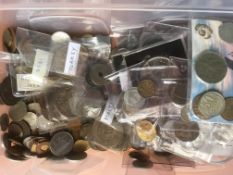 TUB OF MIXED GB AND OVERSEAS COINS