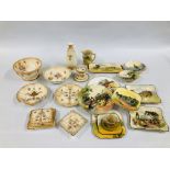 11 PIECES OF ROYAL DOULTON SERIES WARE CHINA ALONG WITH 8 PIECES STONE DEVON CHINA INCLUDING BOWLS,
