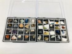 2 CASED DISPLAYS OF CRYSTAL AND ROCK EXAMPLES