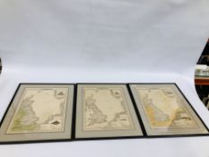 THREE FRAMED AND MOUNTED "THE PISCATORIAL ATLAS" TO INCLUDE "CONGER", "WHITE BAIT",