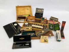 A COLLECTION OF ASSORTED CASED VINTAGE GAUGES TO INCLUDE AVIATION RELATED, BRITISH MERCER, OLDAK,