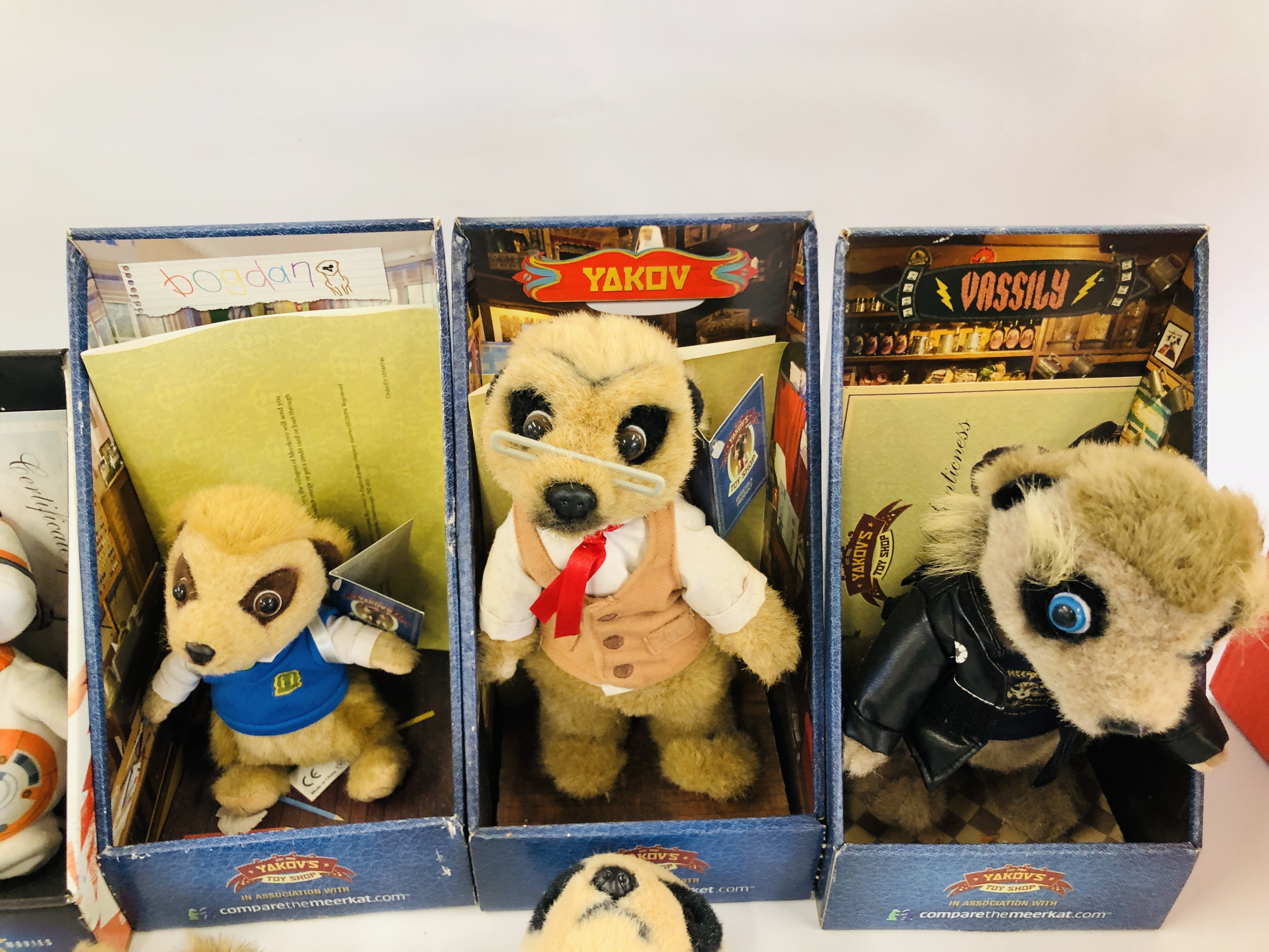 SEVEN BOXED COMPARE THE MARKET SOFT MEERKAT COLLECTORS TEDDIES TO INCLUDE YAKOV, VASSILY, - Image 3 of 4