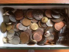 SPINK & SON GREEN BOX. MIXED COINS, MEDALS, TOKENS.