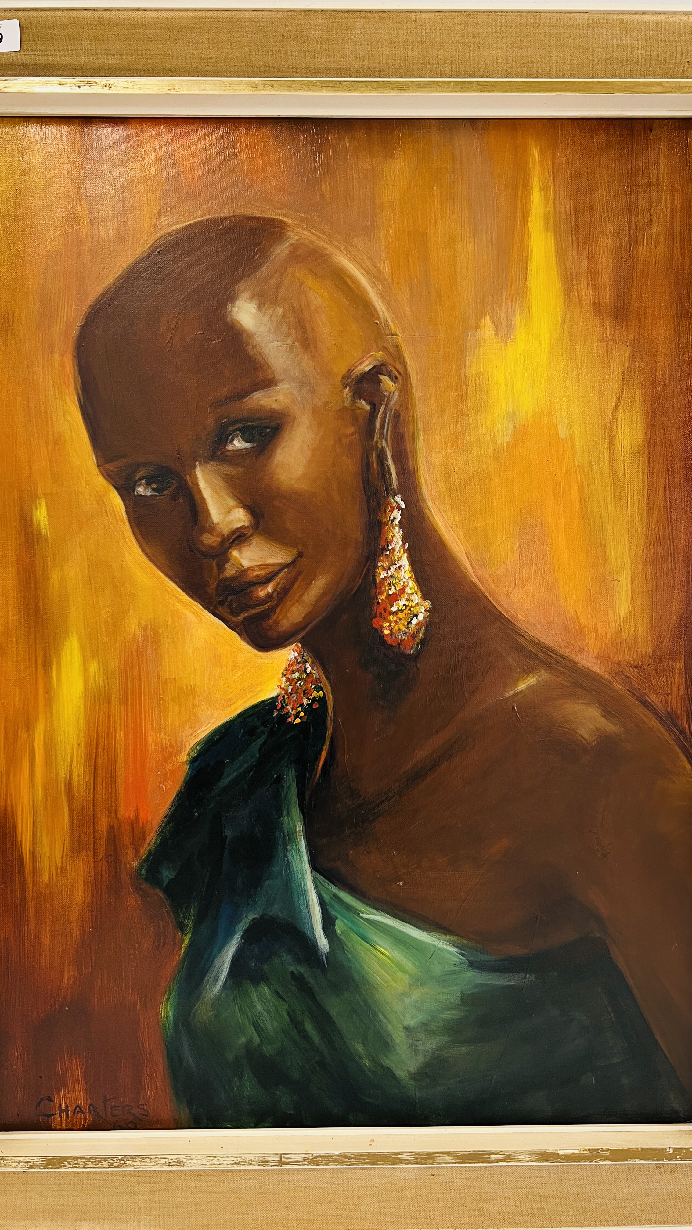 CHARTERS: PORTRAIT OF AN AFRICAN WOMAN, SIGNED AND DATED 60, 68 X 49CM. - Image 2 of 4