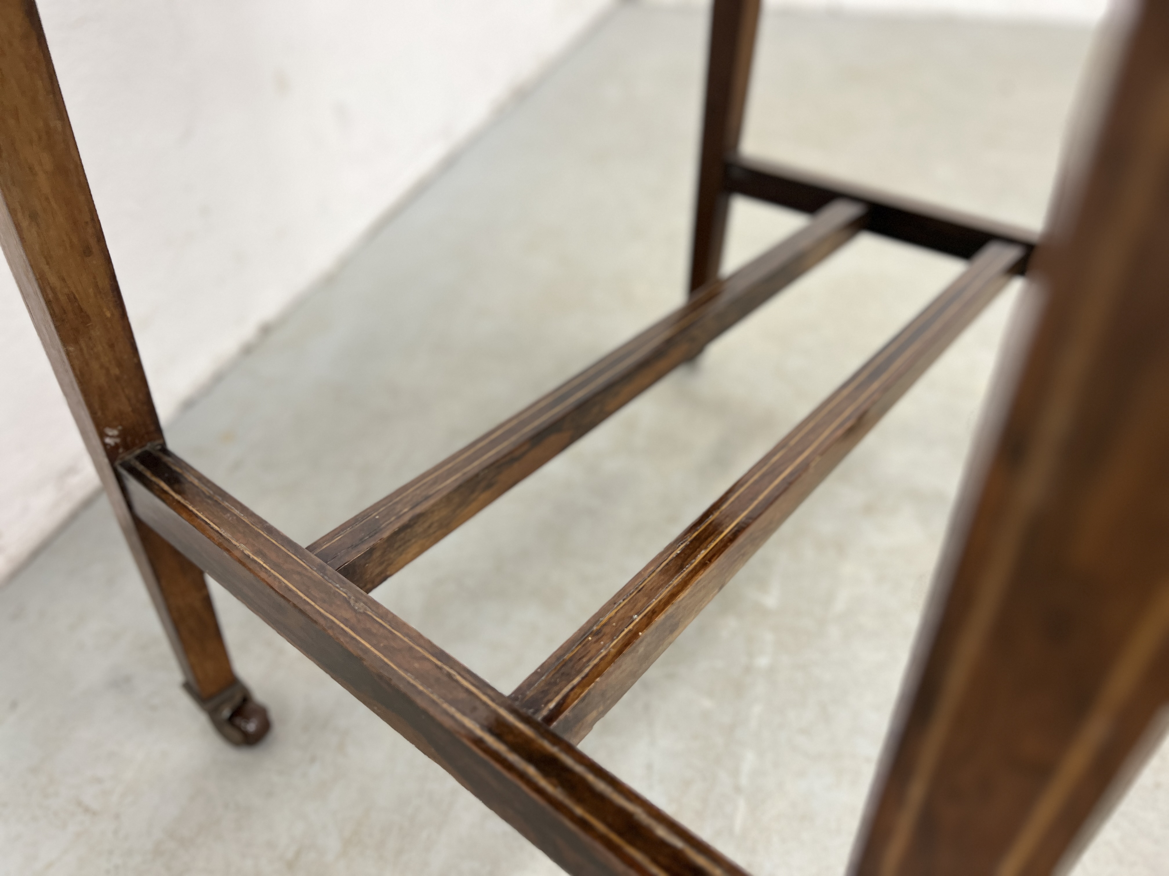 AN EDWARDIAN INLAID MAHOGANY WORK TABLE - W 56CM X D 41CM X 73CM. - Image 7 of 10