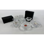 2 x BOXED ORREFORS GLASS CANDLE HOLDERS TO INCLUDE MADISON & PUZZLE AND ONE OTHER TEA LIGHT HOLDER