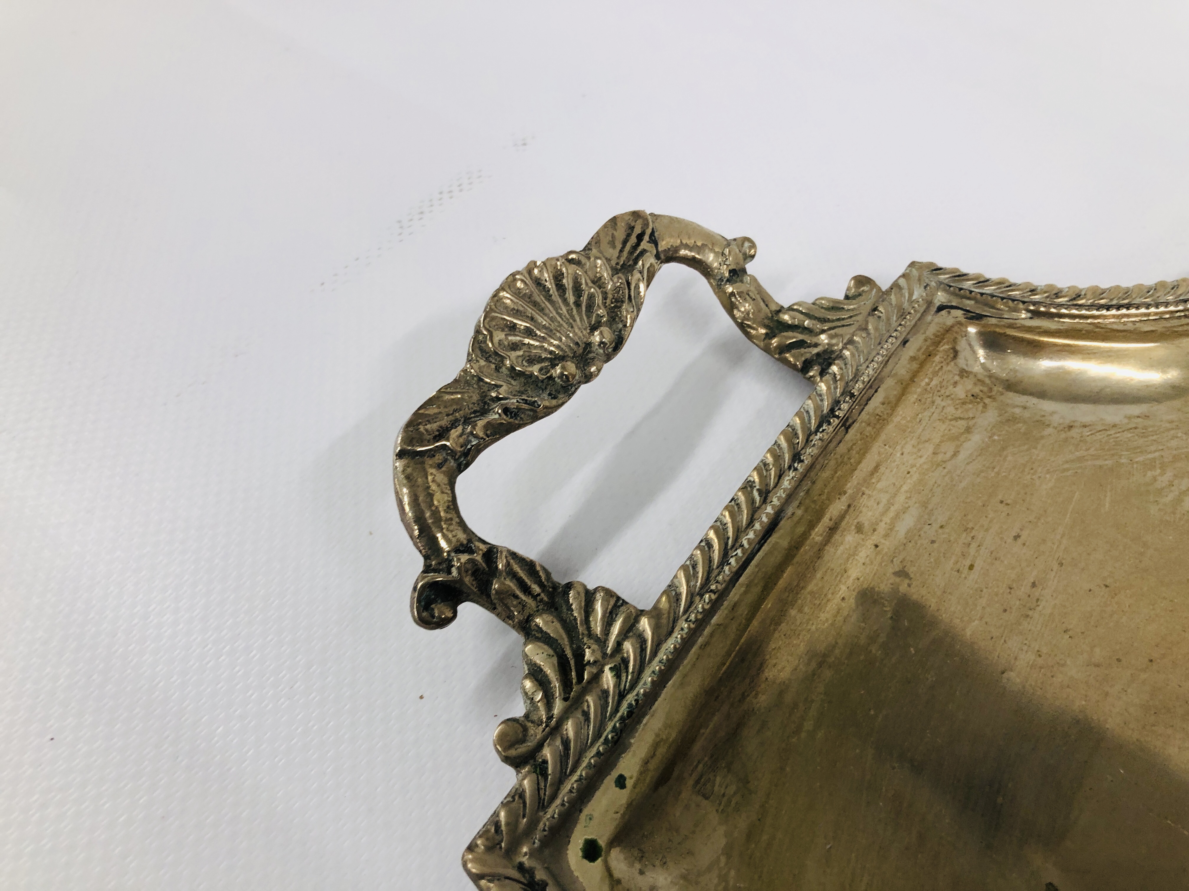A CONTINENTAL WHITE METAL TWO HANDLED TRAY, L 43.5CM X W 23.8CM, INDISTINCT MARKS. - Image 2 of 13