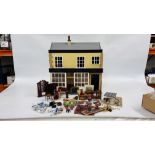 A LARGE DOLLS HOUSE SHOP "BENJAMIN BLONDE", W 58CM, D 31CM,