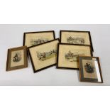 A SET OF FOUR FRAMED AND MOUNTED "THE TUMBLETOWN STEEPLE CHASE" PUBLISHED BY ACKERMANN,