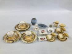 A COLLECTION OF PORCELAIN TO INCLUDE ROYAL COPENHAGEN OVOID SHAPE VASE, ROYAL COPENHAGEN OVAL DISH,