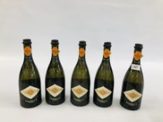 FIVE BOTTLES OF VINO FRIZZANTE PROSECCO (AS CLEARED)