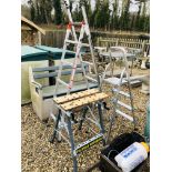 AN ALUMINIUM COMBINATION THREE WAY LADDER,