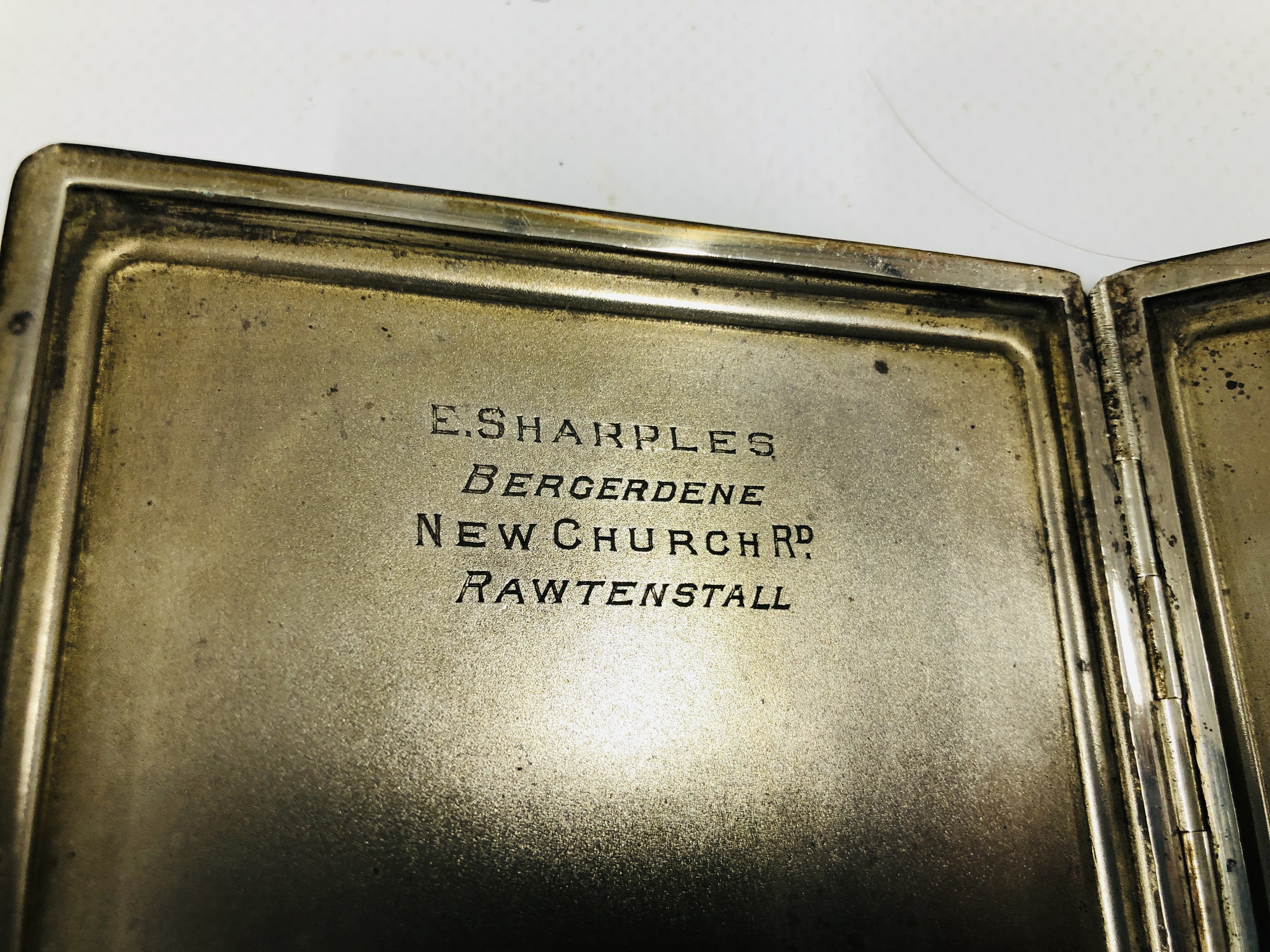 A SILVER CIGARETTE CASE A/F BIRMINGHAM ASSAY WITH PERSONALISED INSCRIPTION ALONG WITH TWO SMALL - Image 13 of 16