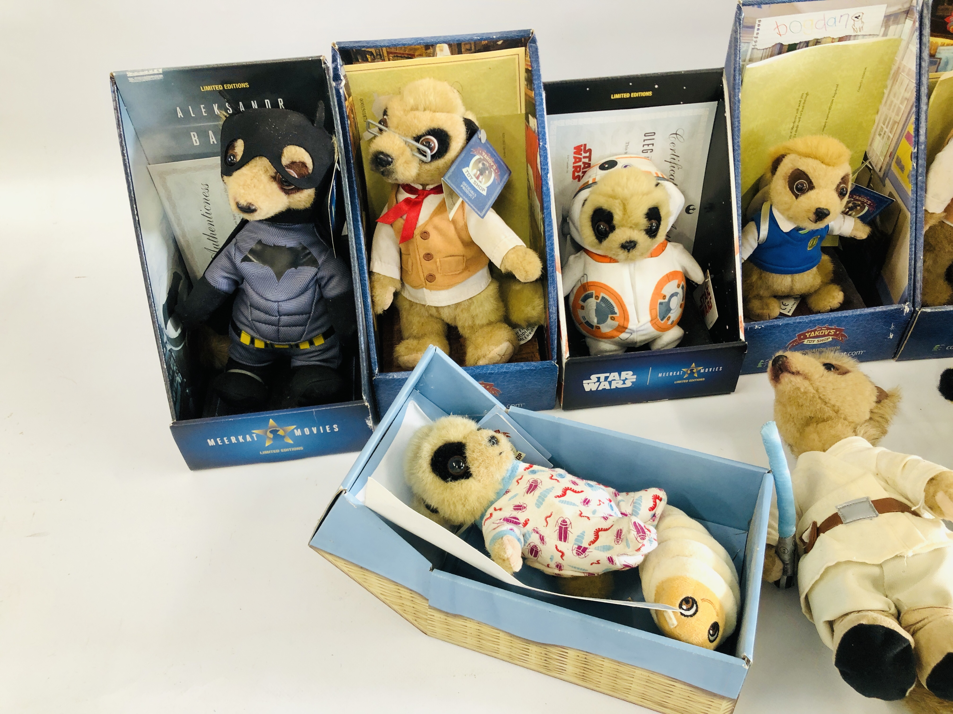 SEVEN BOXED COMPARE THE MARKET SOFT MEERKAT COLLECTORS TEDDIES TO INCLUDE YAKOV, VASSILY, - Image 4 of 4