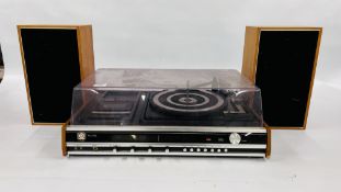 VINTAGE OMEX MC006 MUSIC CENTRE WITH CASSETTE PLAYER & RECORD DECK ALONG WITH A PAIR OF SPEAKERS -