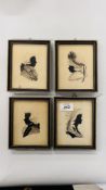 A SET OF FOUR SILHOUETTE PORTRAITS BEARING SIGNATURE "JOHNSON" HEIGHT 14.5CM. WIDTH 12CM.