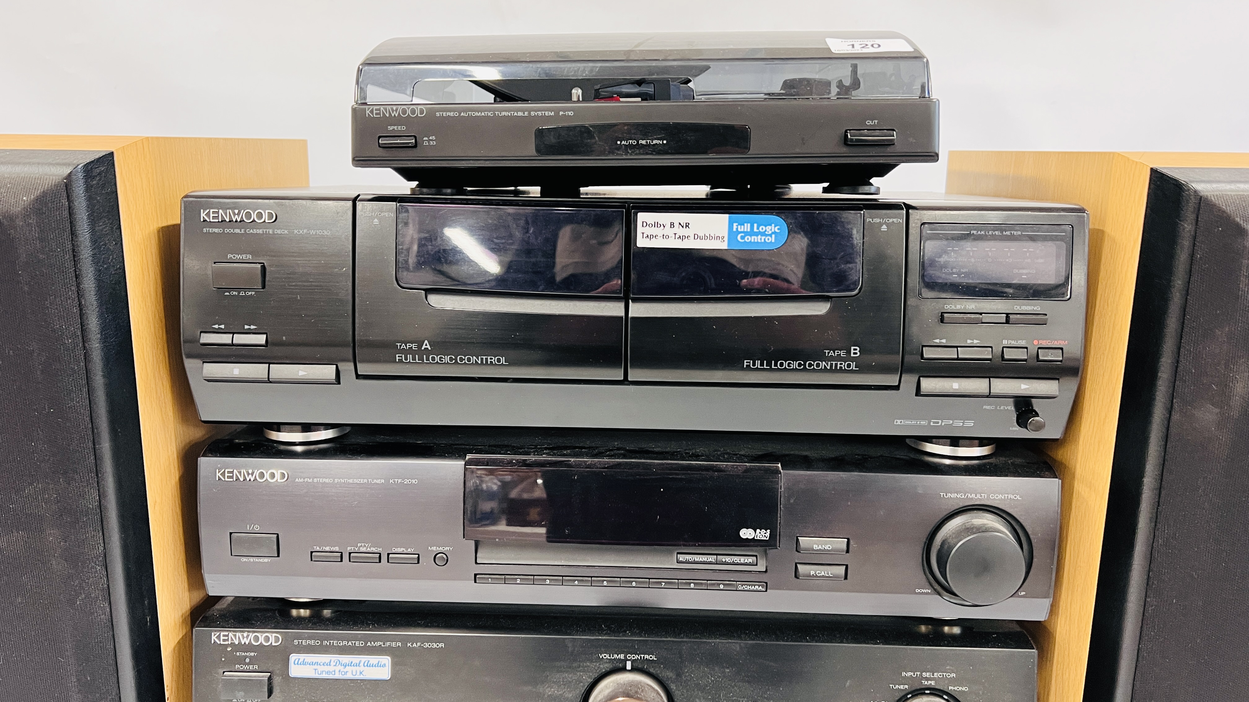 A KENWOOD 5 PIECE HI-FI SYSTEM COMPRISING OF STEREO, DOUBLE CASSETTE DECK KXF-W1030, - Image 2 of 9