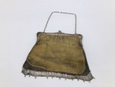 LADIES WHITE METAL RETICULE C19TH