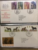 STAMP COLLECTION IN THREE VOLUMES AND LOOSE, GB 1978-84 MINT, FIRST DAY COVERS,