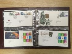 TUB WITH GB FIRST DAY COVER COLLECTION IN FOUR ROYAL MAIL ALBUMS AND LOOSE,