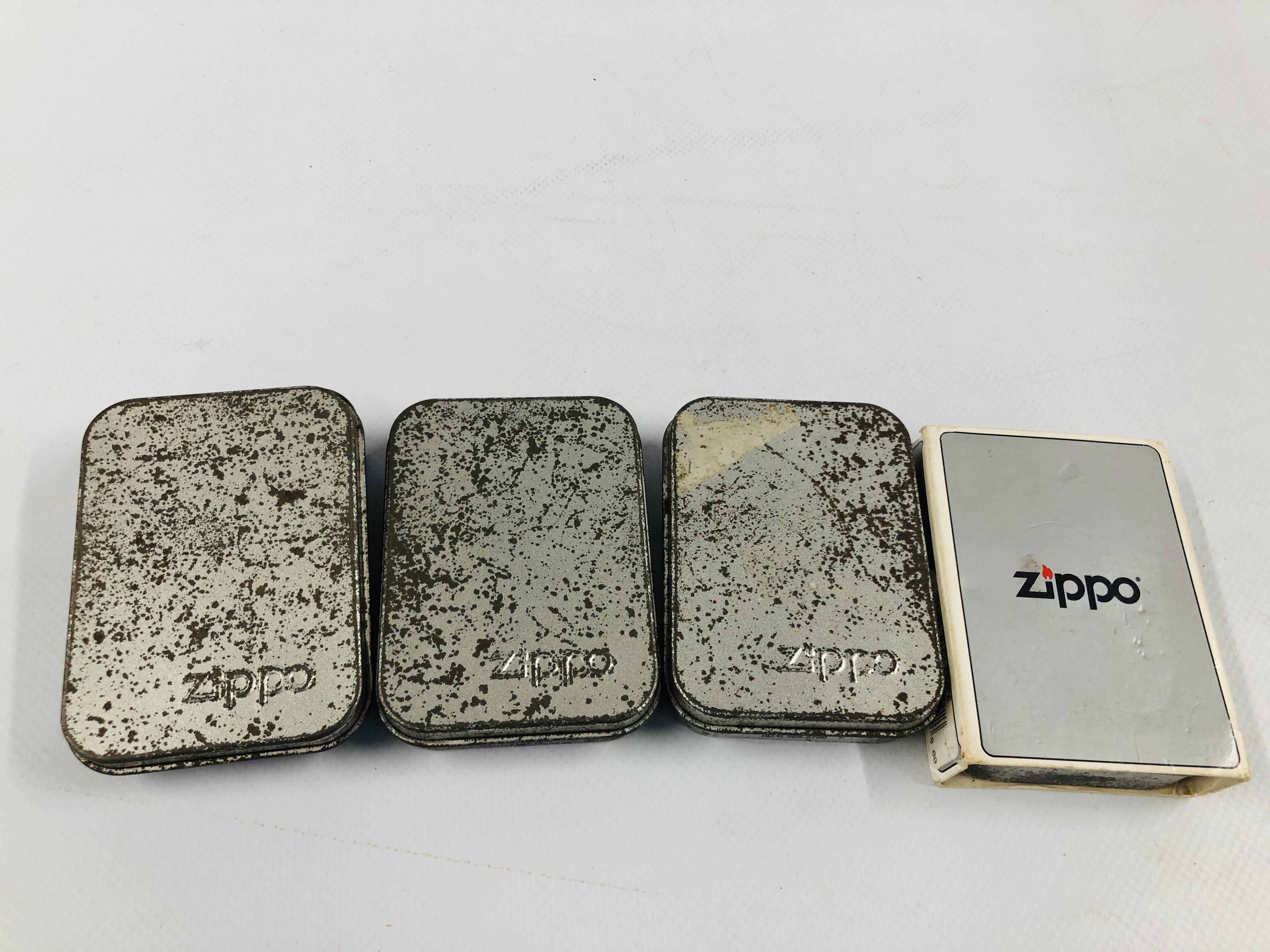 4 BOXED LIGHTERS MARKED ZIPPO TO INCLUDE BLACKJACK SURPRISE, FULL HOUSE, ROULETTE WHEEL ETC. - Image 12 of 12