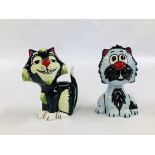 TWO LORNA BAILEY CATS TO INCLUDE DEXTER AND FRIZZLE HEIGHT 13CM.