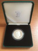 2000 SILVER PROOF £5.00 PIEDFORT. THE QUEEN MOTHER. CASED AND CERTIFICATE Wt. 56.